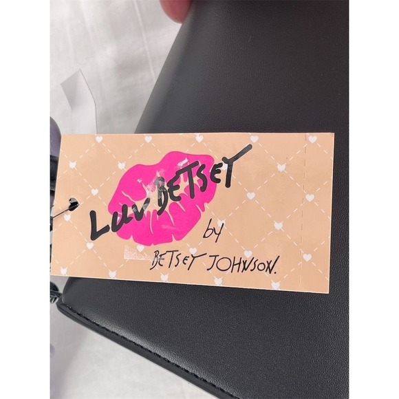 Betsey Johnson Haunted House Crossbody Bag with Bat Charm Black Halloween NWT - Picture 2 of 10